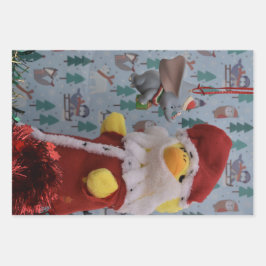 Danny Duck Sinterklaas. Kerstboomornament Inpakpapier Vel