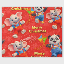 Danny en Dave Prettig Kerstmis feestelijke inpakki Cadeaupapier