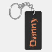 Danny Name Distsed Sleutelhanger - Black/Oranje (Voorkant Links)
