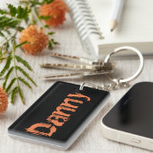 Danny Name Distsed Sleutelhanger - Black/Oranje (Voorkant Rechts)