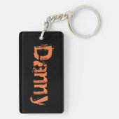 Danny Name Distsed Sleutelhanger - Black/Oranje (achterkant)