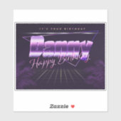 Danny Name Vorname lila retro Sticker Geburtstag (Vel)