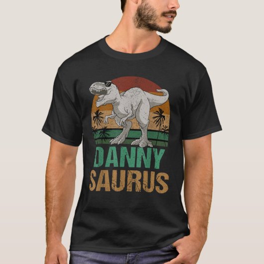 Danny Saurus Dinosaur T Rex Voornaam Personalisere T-shirt (Voorkant)