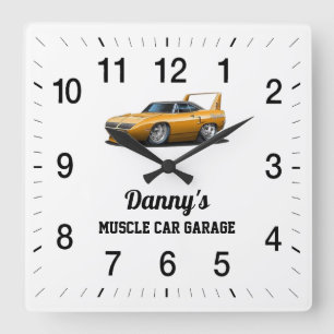 Danny's Muscle Car Garage Vierkante Klok