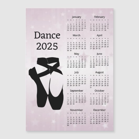 Dans 2025 Kalender Magnetische Kaart (Voorkant)