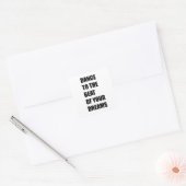 Dans aan de slag van je dromen vierkante sticker (Envelop)