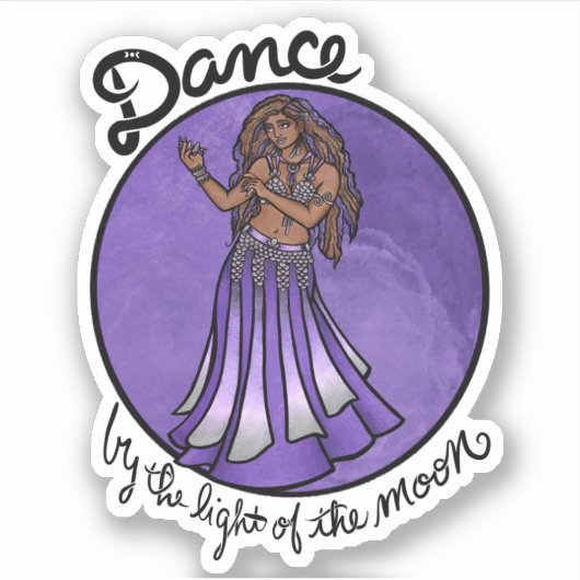 Dans aan het licht van de maan sticker (Voorkant)