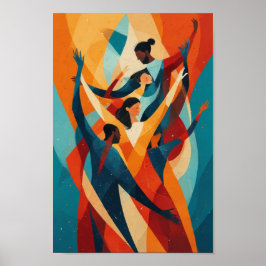 Dans abstracte kunst poster