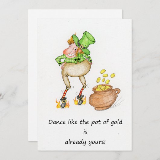 Dans als de pot met goud is al van jou! feestdagenkaart (Voorkant / Achterkant)