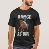 Dans als een dressuur ruiter paard grappige ruiter t-shirt (Voorkant)
