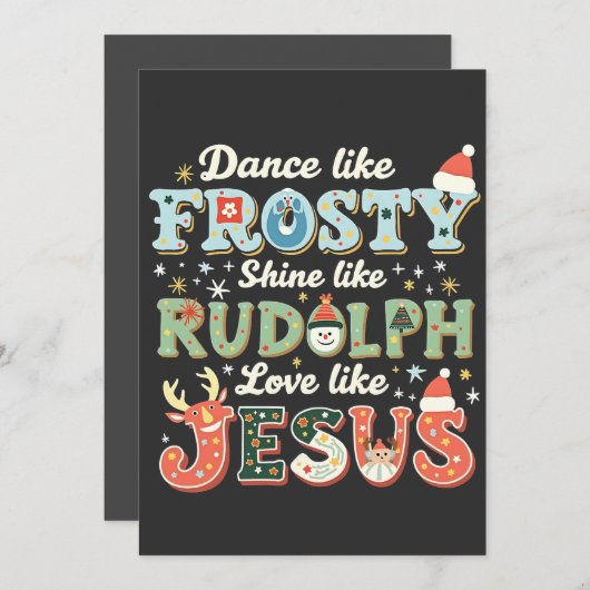Dans als een ijzige glans als Rudolph Love Like Kaart (Voorkant / Achterkant)