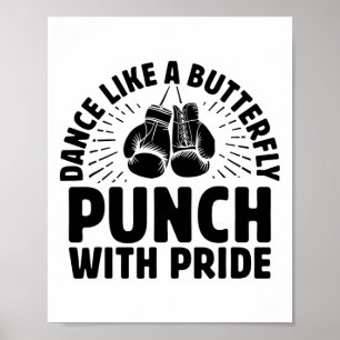 Dans als een vlinder sla met trots Boxer Sport Poster