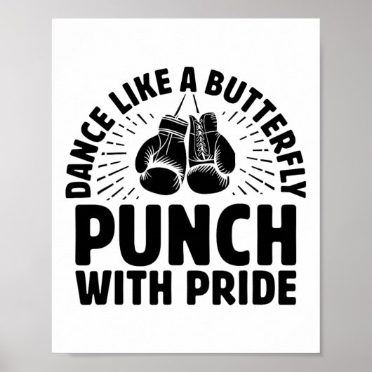 Dans als een vlinderslag met Pride Boxer Sport Poster (Voorkant)