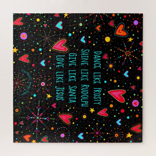 Dans als Frosty Modern Christmas Inspiring Legpuzzel (Horizontaal)