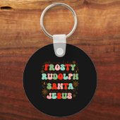 Dans als Frosty, schijn als Rudolph, geef als de K Sleutelhanger (Voorkant)