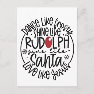 Dans als Frosty, Schijn als Rudolph Kerstmis Feestdagenkaart