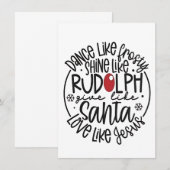 Dans als Frosty, Schijn als Rudolph Kerstmis Kaart (Voorkant / Achterkant)