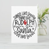 Dans als Frosty, Schijn als Rudolph Kerstmis Kaart (Staand voorkant)