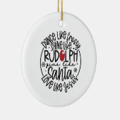 Dans als Frosty, Schijn als Rudolph Kerstmis Keramisch Ornament (Rechts)