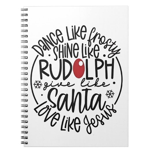 Dans als Frosty, Schijn als Rudolph Kerstmis Notitieboek (Voorkant)