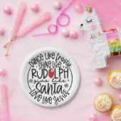 Dans als Frosty, Schijn als Rudolph Kerstmis Papieren Bordje (Feest)
