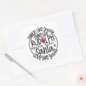 Dans als Frosty, Schijn als Rudolph Kerstmis Vierkante Sticker (Envelop)