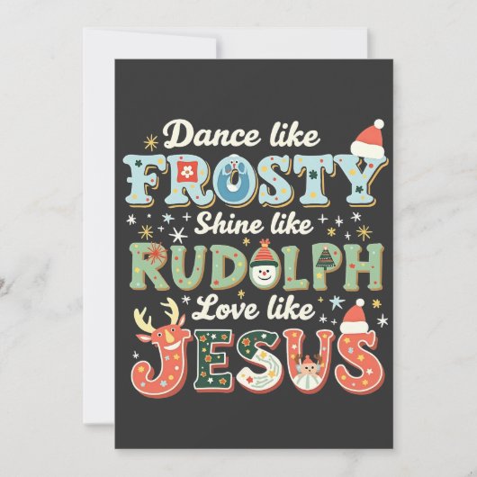 Dans als Frosty, Schijn als Rudolph, Liefheb als J Kaart (Voorkant)