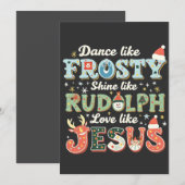 Dans als Frosty, Schijn als Rudolph, Liefheb als J Kaart (Voorkant / Achterkant)