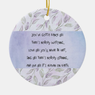 Dans als niemand kijkt naar klassieke ronde sticke keramisch ornament