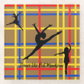 Dans als Piet Mondrian Modern Art Glazen Onderzetter (Voorkant)