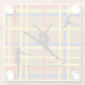 Dans als Piet Mondrian Modern Art Glazen Onderzetter (Achterkant)