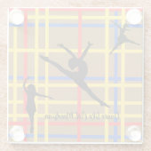 Dans als Piet Mondrian Modern Art Glazen Onderzetter (Achterkant)