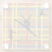 Dans als Piet Mondrian Modern Art Glazen Onderzetter (Achterkant)