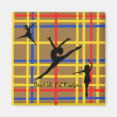 Dans als Piet Mondrian Modern Art Magneet (Voorkant)