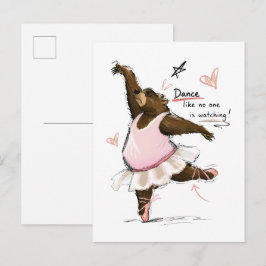 Dans alsof niemand kijkt Grappige Balletbeer Briefkaart