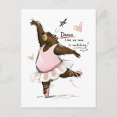 Dans alsof niemand kijkt Grappige Balletbeer Briefkaart (Voorkant)