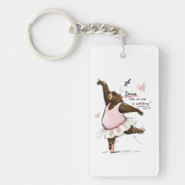 Dans alsof niemand kijkt Grappige Balletbeer Sleutelhanger