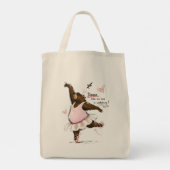 Dans alsof niemand kijkt Grappige Balletbeer Tote Bag (Achterkant)