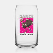 Dans alsof niemand kijkt Grappige cartoon struisvo Blikvorm Glas (Voorkant)