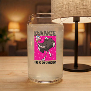 Dans alsof niemand kijkt Grappige Cartoon Struisvo Blikvorm Glas