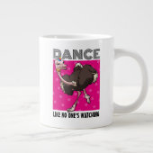 Dans alsof niemand kijkt Grappige Cartoon Struisvo Grote Koffiekop (Rechts)