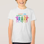 Dans alsof niemand leeft, grappige dansende skelet Tri-Blend shirt (Voorkant)