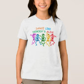 Dans alsof niemand leeft, grappige dansende skelet Tri-Blend shirt (Voorkant)