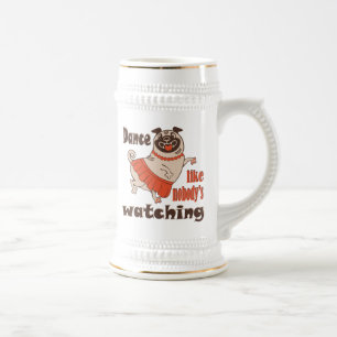 Dans alsof niemand naar meiden kijkt Pug Dog Bierpul