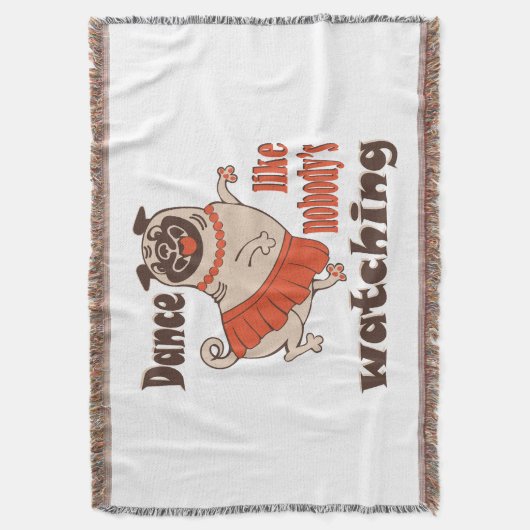 Dans alsof niemand naar meiden kijkt Pug Dog Deken (Voorkant Verticaal)