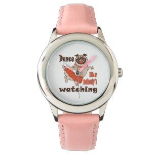 Dans alsof niemand naar meiden kijkt Pug Dog Horloge