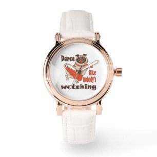 Dans alsof niemand naar meiden kijkt Pug Dog Horloge
