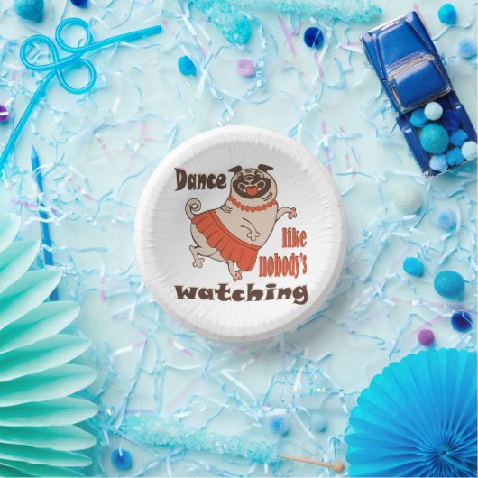 Dans alsof niemand naar meiden kijkt Pug Dog Papieren Kommen (Feest)