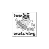 Dans alsof niemand naar meiden kijkt Pug Dog Rubberstempel (Afrduk)