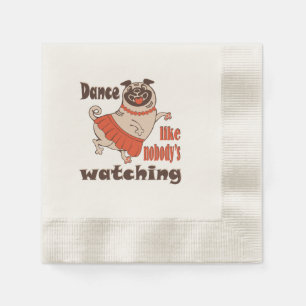 Dans alsof niemand naar meiden kijkt Pug Dog Servet